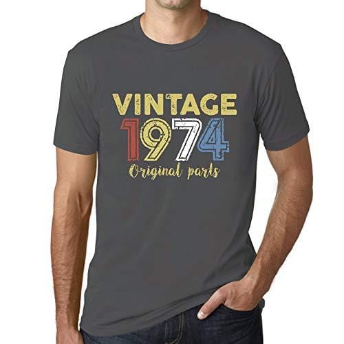 Ultrabasic - Homme Graphique Vintage 1974 T-Shirt Gris Souris
