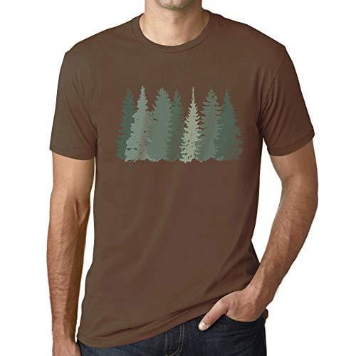 Ultrabasic - Herren T-Shirt Graphique Arbres Forestiers Terre