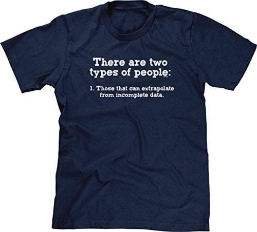 Men's T-shirt Funny T-shirt Two Kinds of People Incomplete Data Navy Blue