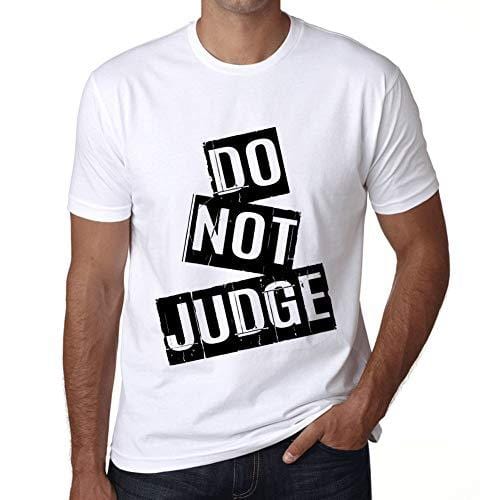 Ultrabasic - Homme T-Shirt Graphique Do Not Judge T-Shirt Cadeau Lettre d'impression Blanc