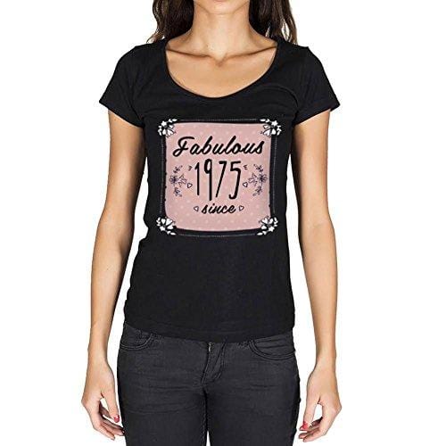 Fabulous Since 1975 Damen T-Shirt Schwarz Geburtstagsgeschenk 00434