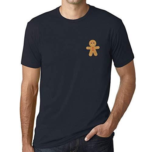 Ultrabasic - Homme T-Shirt Graphique Little Biscuit Imprimé Lettres Noël Cadeau Marine