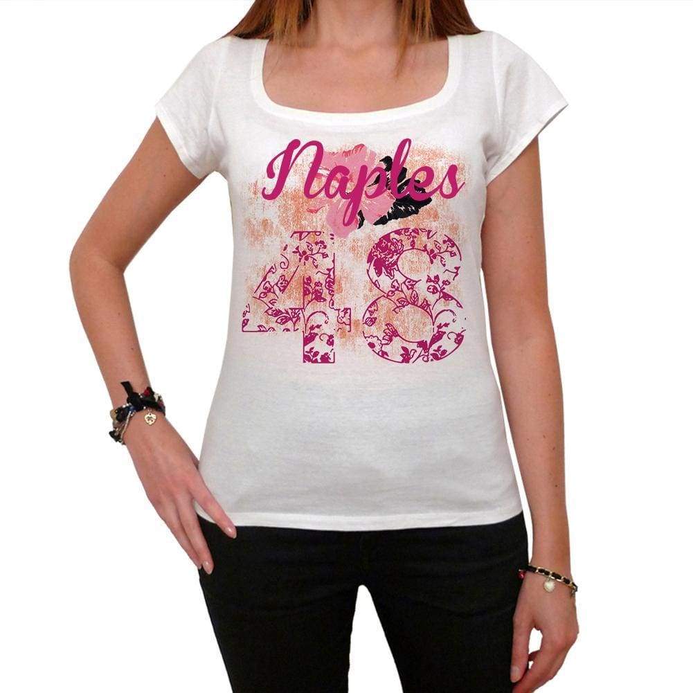 48 Naples City With Number Womens Short Sleeve Round Neck T-Shirt 100% Cotton Available In Sizes Xs S M L Xl. Womens Short Sleeve Round Neck