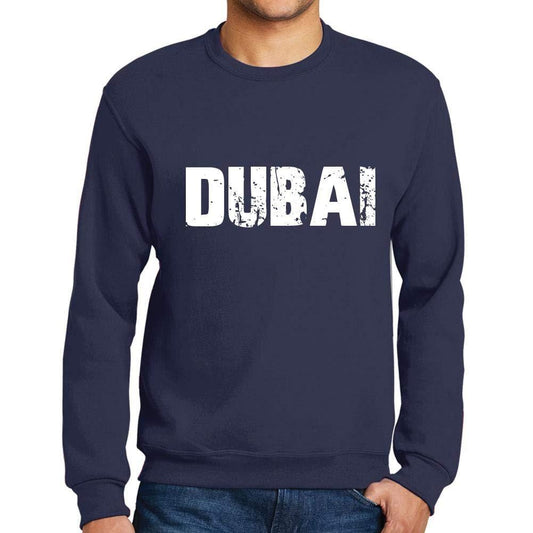 Ultrabasic Homme Imprimé Graphique Sweat-Shirt Popular Words Dubai French Marine