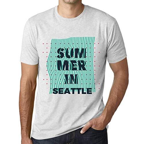 Ultrabasic - Homme Graphique Summer in Seattle Blanc Chiné