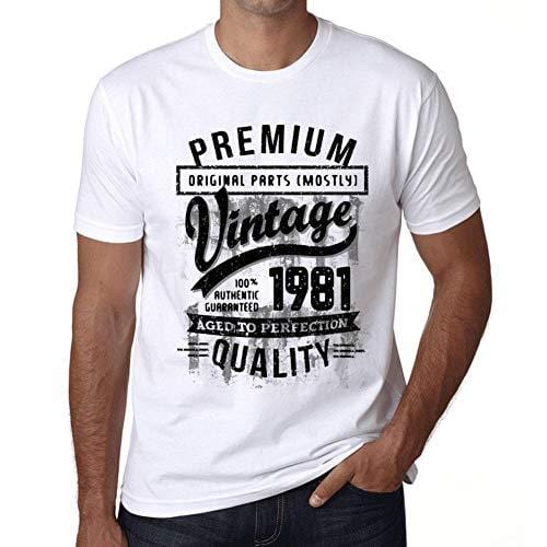 Ultrabasic - Homme T-Shirt Graphique 1981 Aged to Perfection Tee Shirt Cadeau d'anniversaire