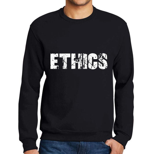 Ultrabasic Homme Imprimé Graphique Sweat-Shirt Popular Words Ethics Noir Profond