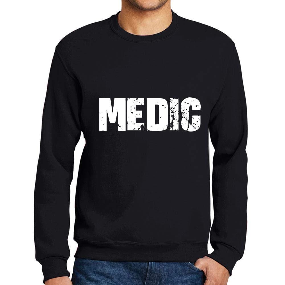 Ultrabasic Homme Imprimé Graphique Sweat-Shirt Popular Words Medic Noir Profond