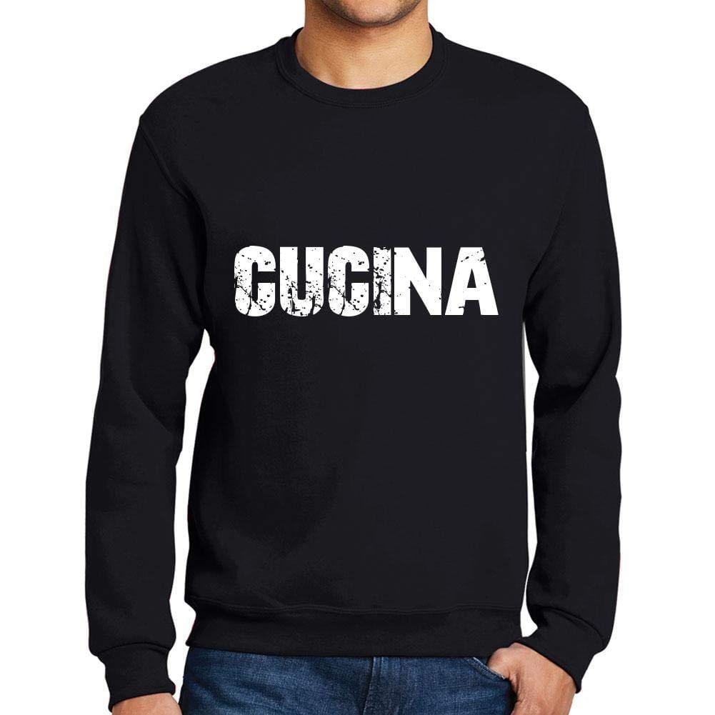 Ultrabasic Homme Imprimé Graphique Sweat-Shirt Beliebte Wörter CUCINA Noir Profond