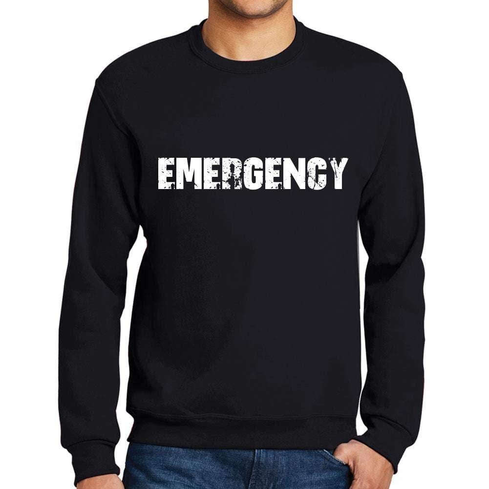 Ultrabasic Homme Imprimé Graphique Sweat-Shirt Popular Words Emergency Noir Profond