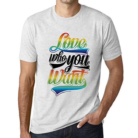 T-Shirt Graphique Homme LGBT Love Who You Want Vintage <span>Blanc</span>