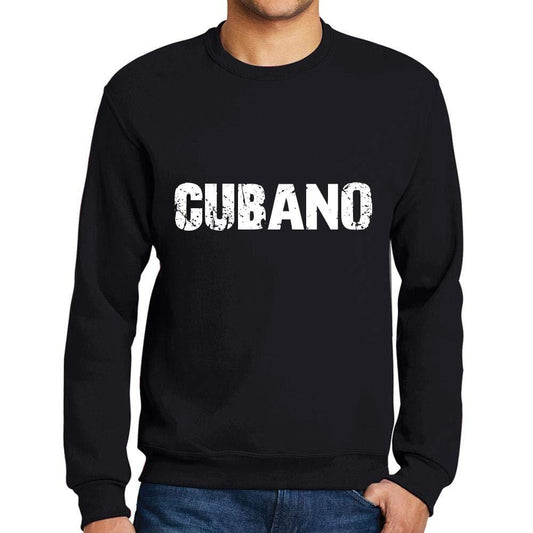 Ultrabasic Homme Imprimé Graphique Sweat-Shirt Popular Words Cubano Noir Profond