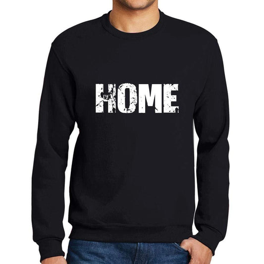Ultrabasic Homme Imprimé Graphique Sweat-Shirt Popular Words Home Noir Profond