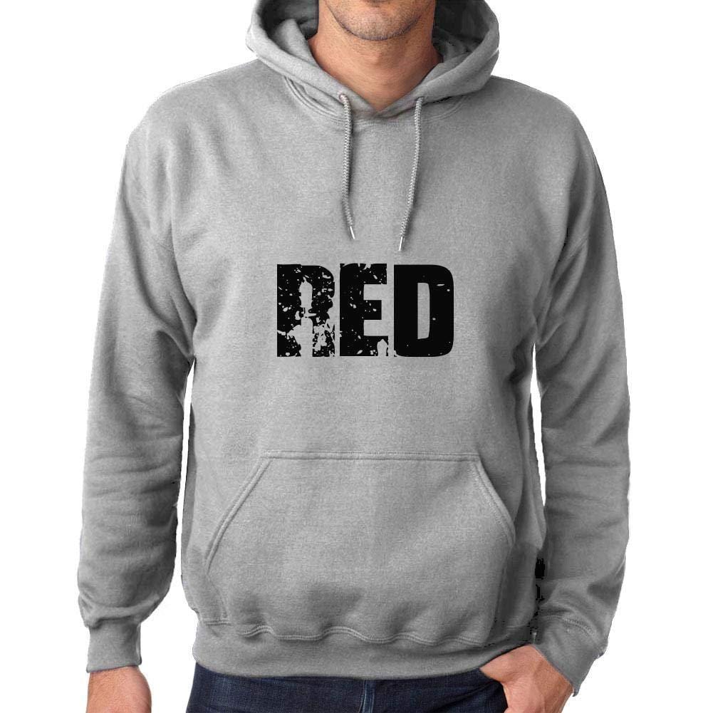 Ultrabasic Homme Femme Unisex Sweat à Capuche Hoodie Popular Words Red Gris Chiné