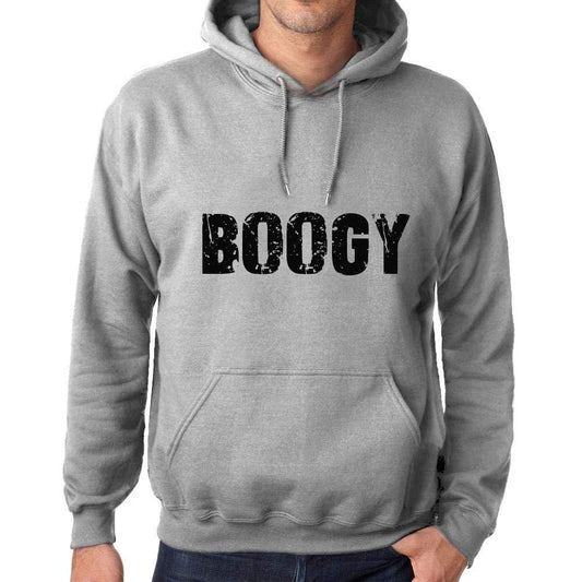 Ultrabasic Homme Femme Unisex Sweat à Capuche Hoodie Popular Words Boogy Gris Chiné