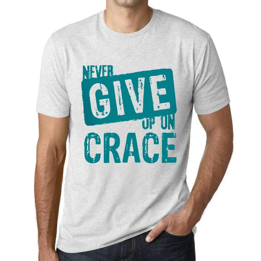 Ultrabasic Homme T-Shirt Graphique Never Give Up on CRACE Blanc Chiné