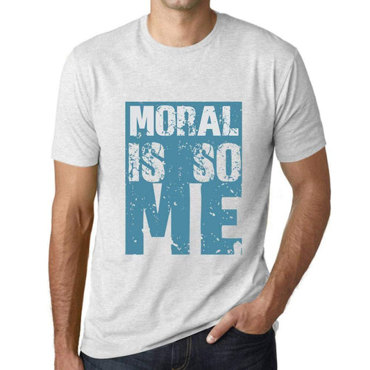 Herren T-Shirt Graphique Moral is So Me Blanc Chiné