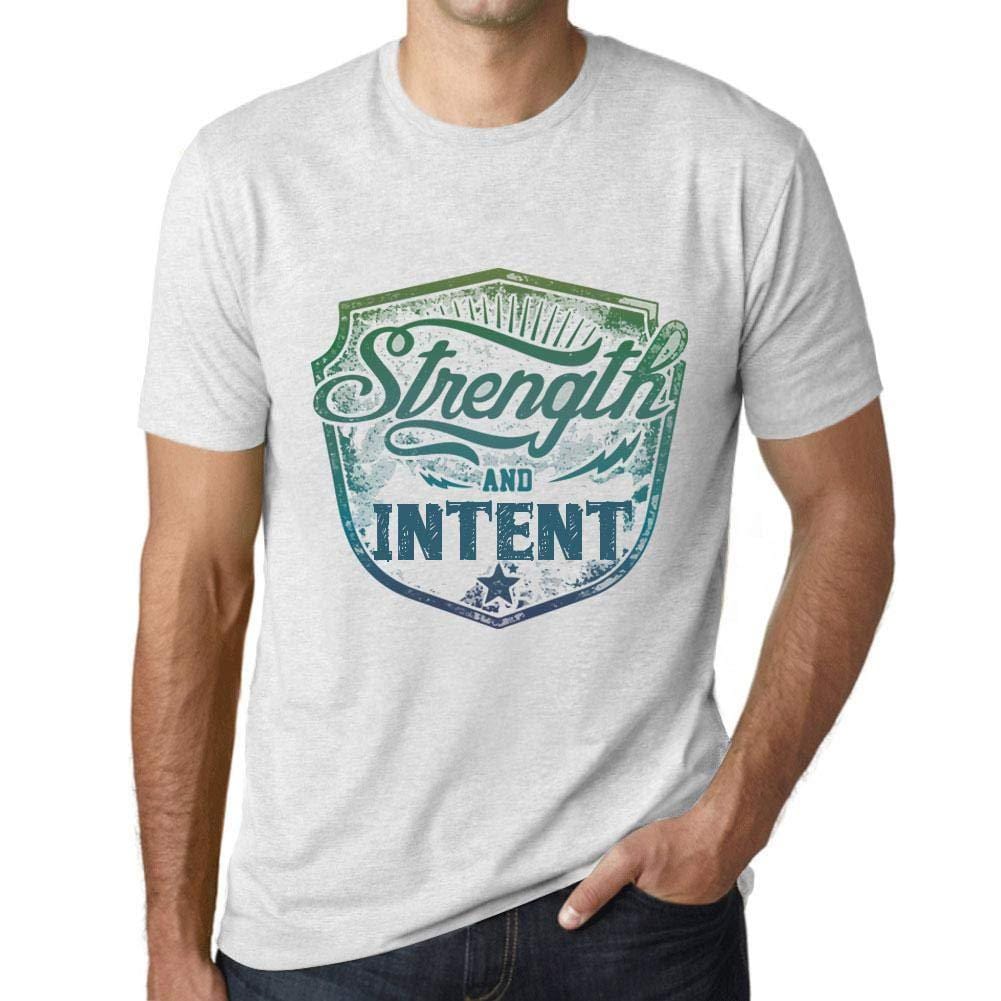 Homme T-Shirt Graphique Imprimé Vintage Tee Strength and Intent Blanc Chiné