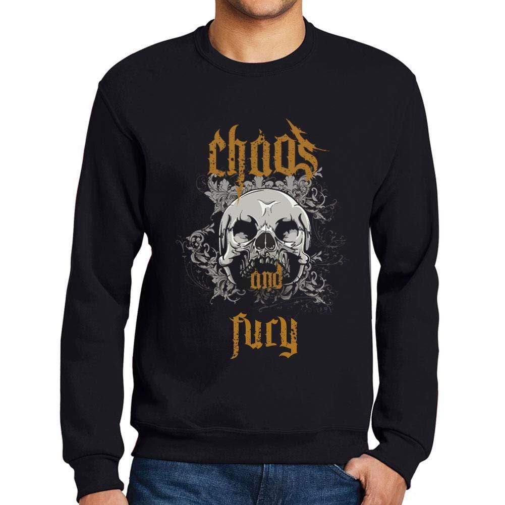 Ultrabasic - Homme Imprimé Graphique Sweat-Shirt Chaos and Fury Noir Profond