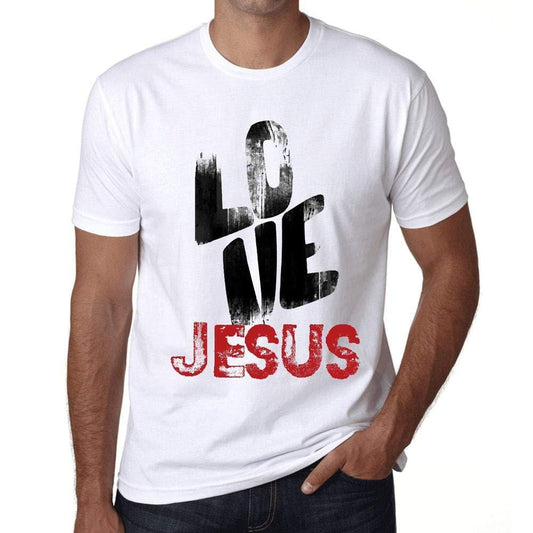 Ultrabasic - Homme T-Shirt Graphique Love Jesus Blanc