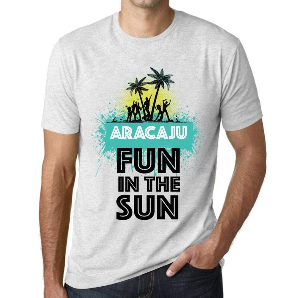 Herren T-Shirt Graphique Imprimé Vintage Tee Summer Dance Aracaju Blanc Chiné