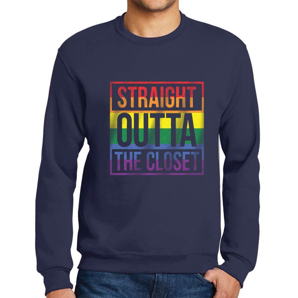 Homme Imprimé Graphique Sweat-Shirt LGBT Straight Outta The Closet French Marine