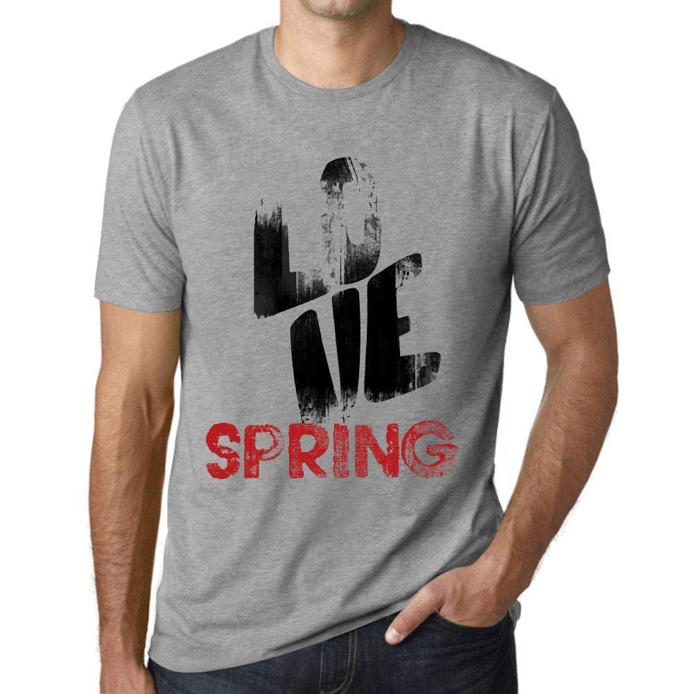 Ultrabasic - Homme T-Shirt Graphique Love Spring Gris Chiné