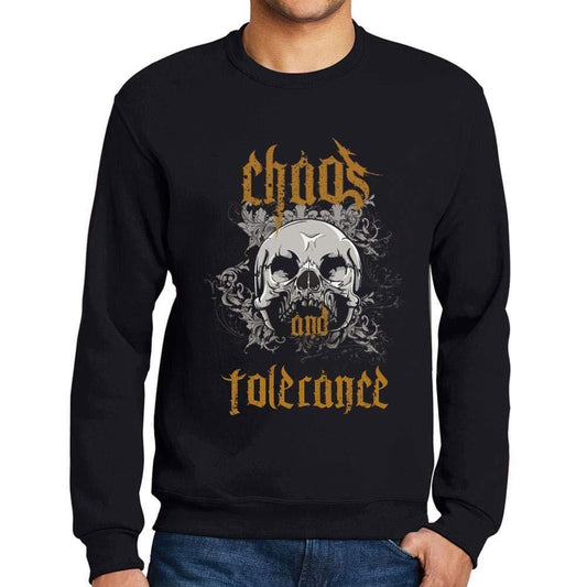 Ultrabasic - Homme Imprimé Graphique Sweat-Shirt Chaos and Tolerance Noir Profond