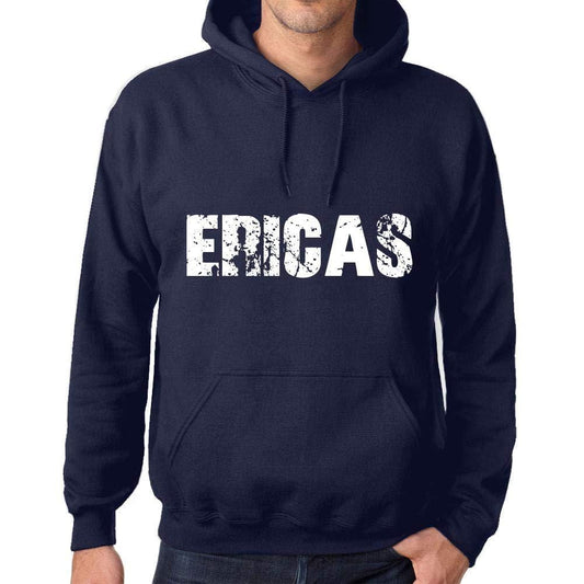 Ultrabasic Homme Femme Unisex Sweat à Capuche Hoodie Popular Words ERICAS French Marine