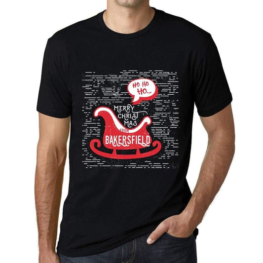 Ultrabasic Homme T-Shirt Graphique Merry Christmas von Bakersfield Noir Profond