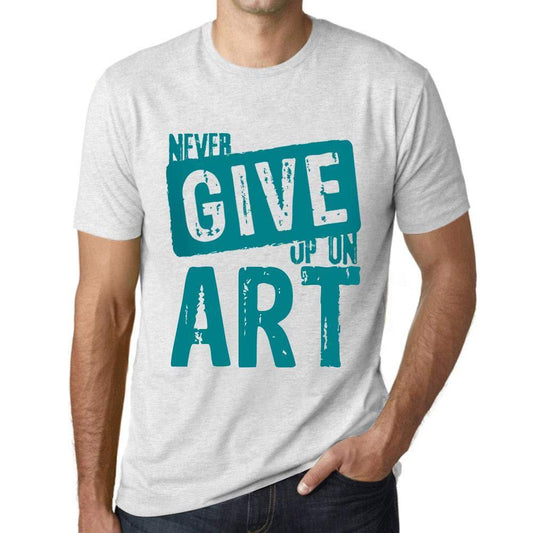 Ultrabasic Homme T-Shirt Graphique Never Give Up sur Art Blanc Chiné