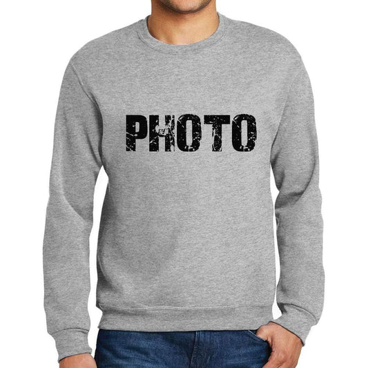 Ultrabasic Homme Imprimé Graphique Sweat-Shirt Popular Words Photo Gris Chiné