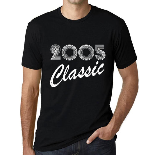 Ultrabasic - Homme T-Shirt Graphique Years Lines Classic 2005 Noir Profond