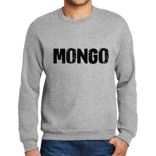 Ultrabasic Homme Imprimé Graphique Sweat-Shirt Popular Words Mongo Gris Chiné