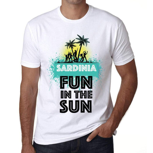 Herren T-Shirt Graphique Imprimé Vintage Tee Summer Dance Sardinia Blanc