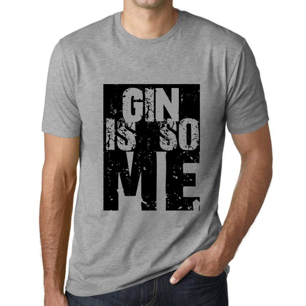 Homme T-Shirt Graphique GIN is So Me Gris Chiné