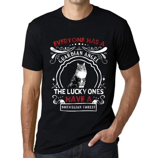 Homme T-Shirt Graphique Imprimé Vintage Tee Norwegian Forest Cat Noir Profond