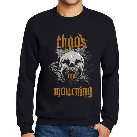 Ultrabasic - Homme Imprimé Graphique Sweat-Shirt Chaos and Mourning Noir Profond