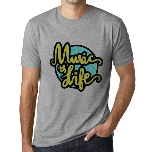 Ultrabasic Homme T-Shirt Graphique Music is Life Gris Chiné