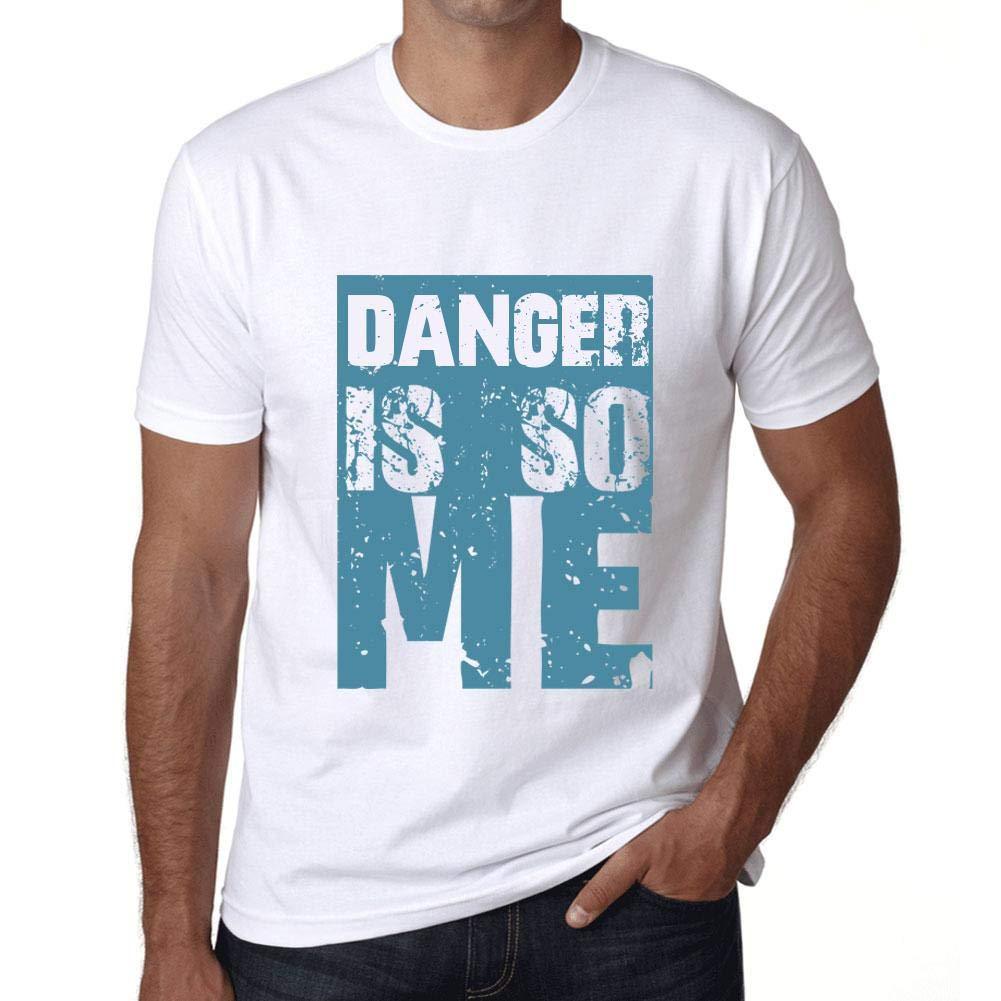 Herren T-Shirt Graphique Danger is So Me Blanc