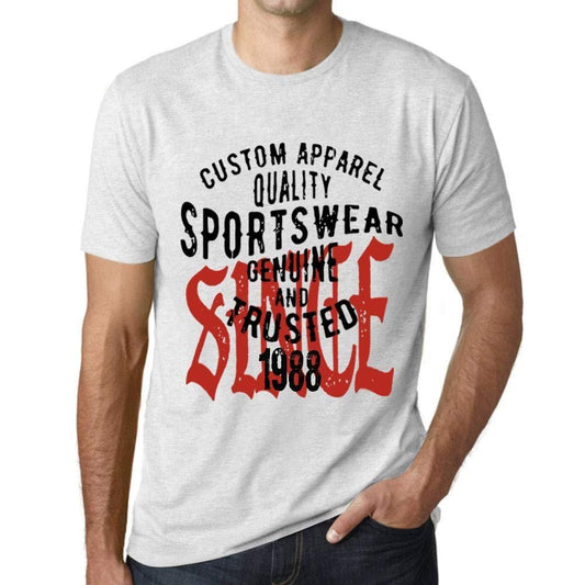 Ultrabasic - Homme T-Shirt Graphique Sportswear Depuis 1988 Blanc Chiné