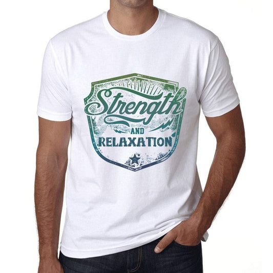 Homme T-Shirt Graphique Imprimé Vintage Tee Strength and Relaxation Blanc