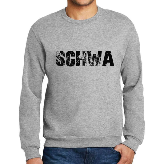 Ultrabasic Homme Imprimé Graphique Sweat-Shirt Popular Words SCHWA Gris Chiné