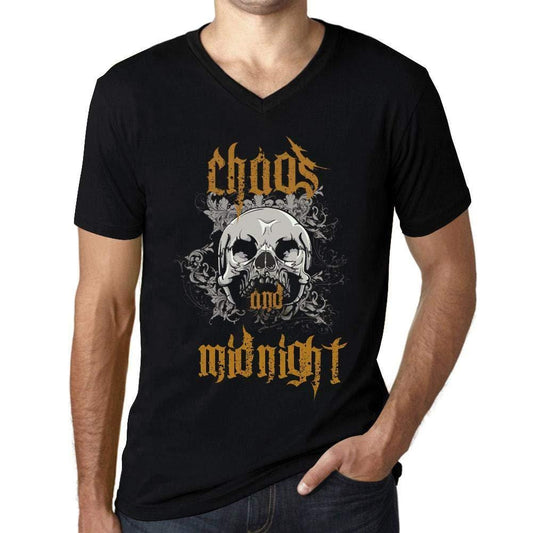 Ultrabasic - Homme Graphique Col V Tee Shirt Chaos and Midnight Noir Profond