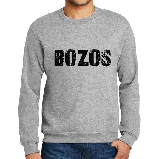 Ultrabasic Homme Imprimé Graphique Sweat-Shirt Popular Words BOZOS Gris Chiné