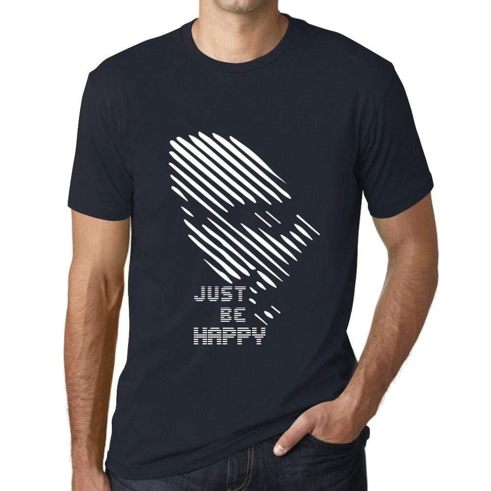 Ultrabasic - Homme T-Shirt Graphique Just be Happy Marine