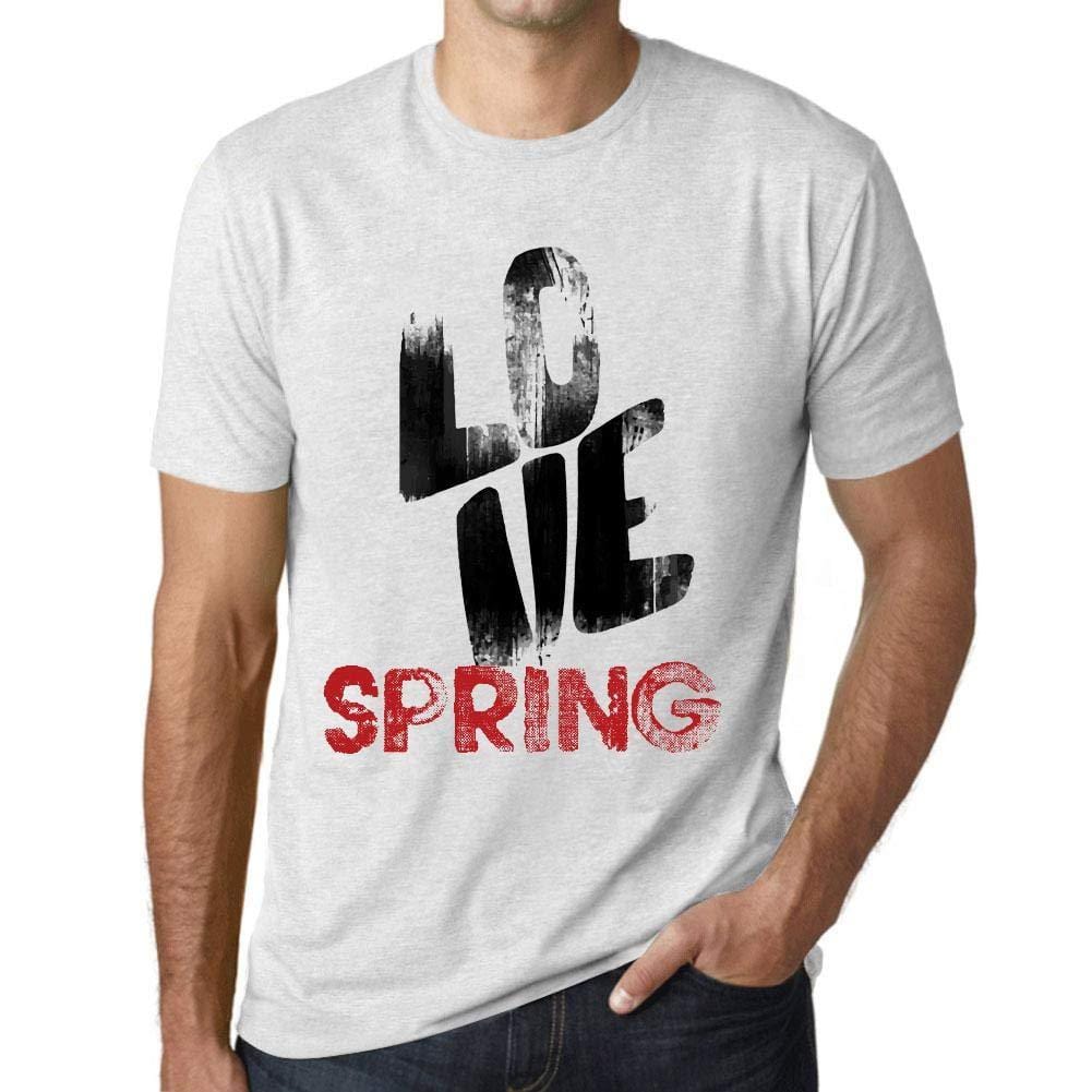 Ultrabasic - Homme T-Shirt Graphique Love Spring Blanc Chiné