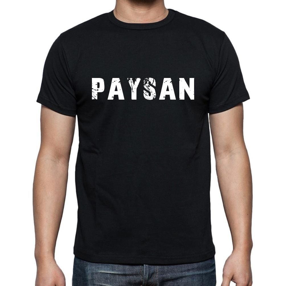 Paysan, t-Shirt pour Homme, en Coton, col Rond, Noir