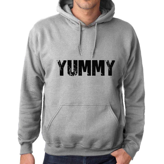 Ultrabasic Homme Femme Unisex Sweat à Capuche Hoodie Popular Words Yummy Gris Chiné