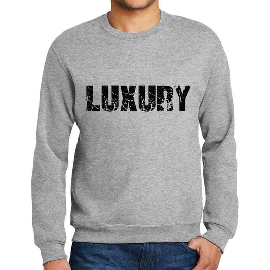 Ultrabasic Homme Imprimé Graphique Sweat-Shirt Popular Words Luxury Gris Chiné
